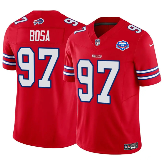 Men's Red Buffalo Bills #97 Joey Bosa 2025 F.U.S.E. With Farewell Patch Vapor Untouchable Limited Stitched Football Jersey